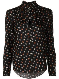 Saint Laurent floral-print long-sleeve blouse