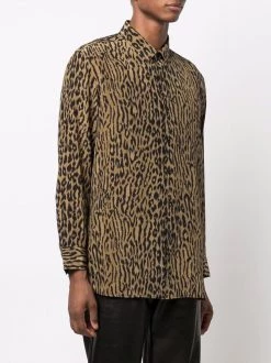 Saint Laurent leopard-print silk shirt