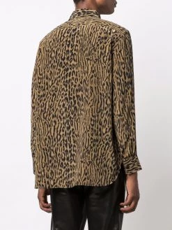 Saint Laurent leopard-print silk shirt