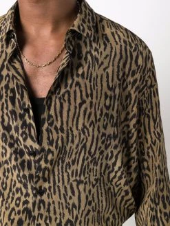Saint Laurent leopard-print silk shirt
