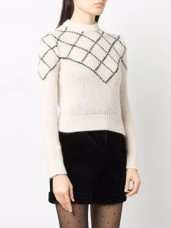 Saint Laurent intarsia-knit wool-blend jumper