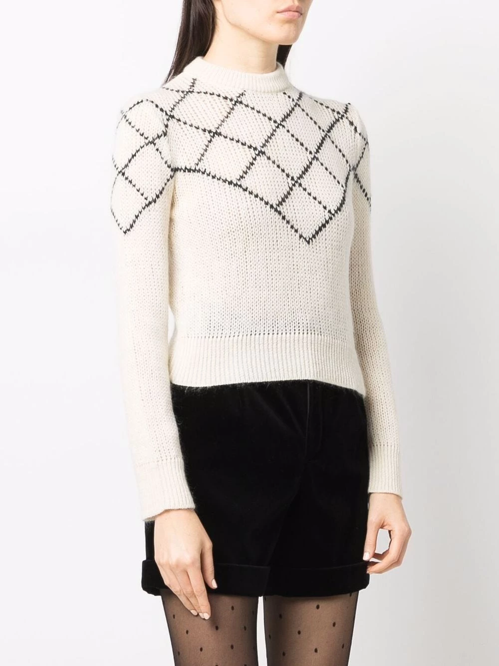 Saint Laurent intarsia-knit wool-blend jumper