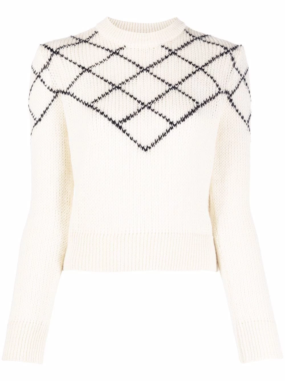 Saint Laurent intarsia-knit wool-blend jumper