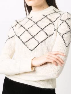 Saint Laurent intarsia-knit wool-blend jumper
