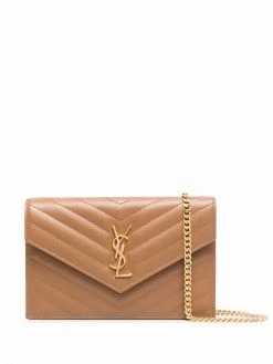 Saint Laurent logo-plaque quilted crossbody bag