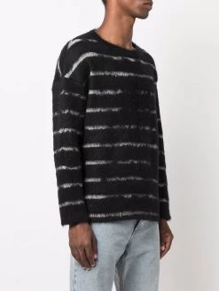 Saint Laurent stripe pattern fuzzy jumper