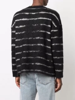Saint Laurent stripe pattern fuzzy jumper