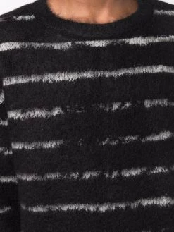 Saint Laurent stripe pattern fuzzy jumper