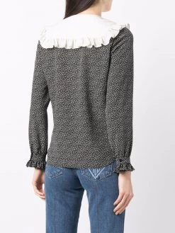 Saint Laurent Peter Pan-collar polka-dot blouse