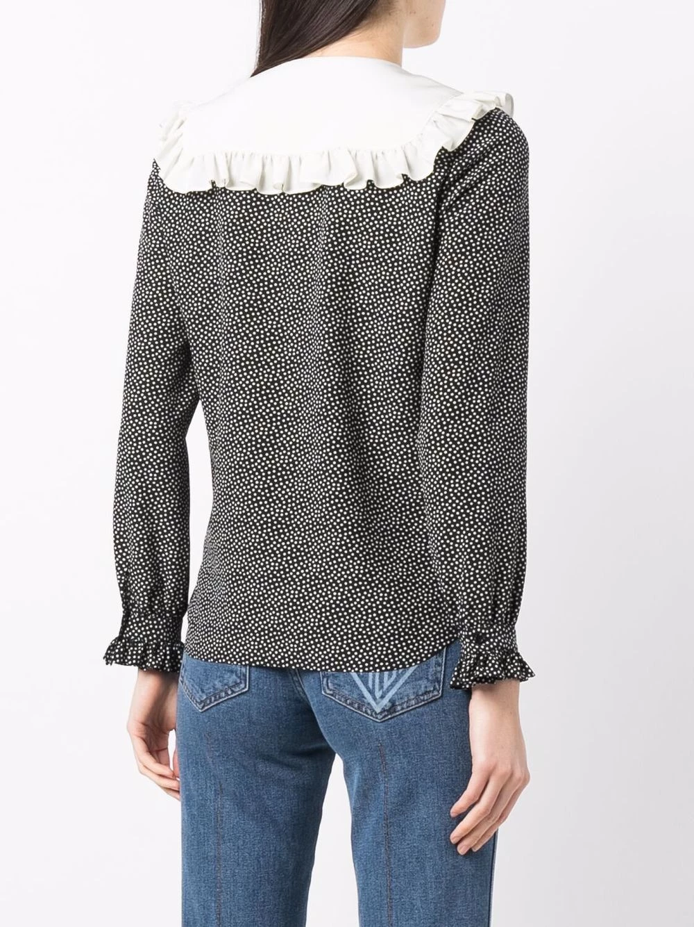 Saint Laurent Peter Pan-collar polka-dot blouse