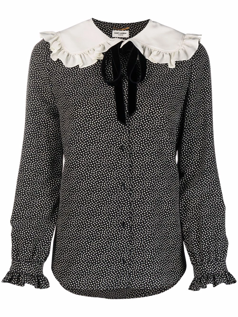 Saint Laurent Peter Pan-collar polka-dot blouse