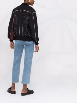 Saint Laurent polka dot monogram-print bomber jacket