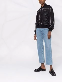 Saint Laurent polka dot monogram-print bomber jacket