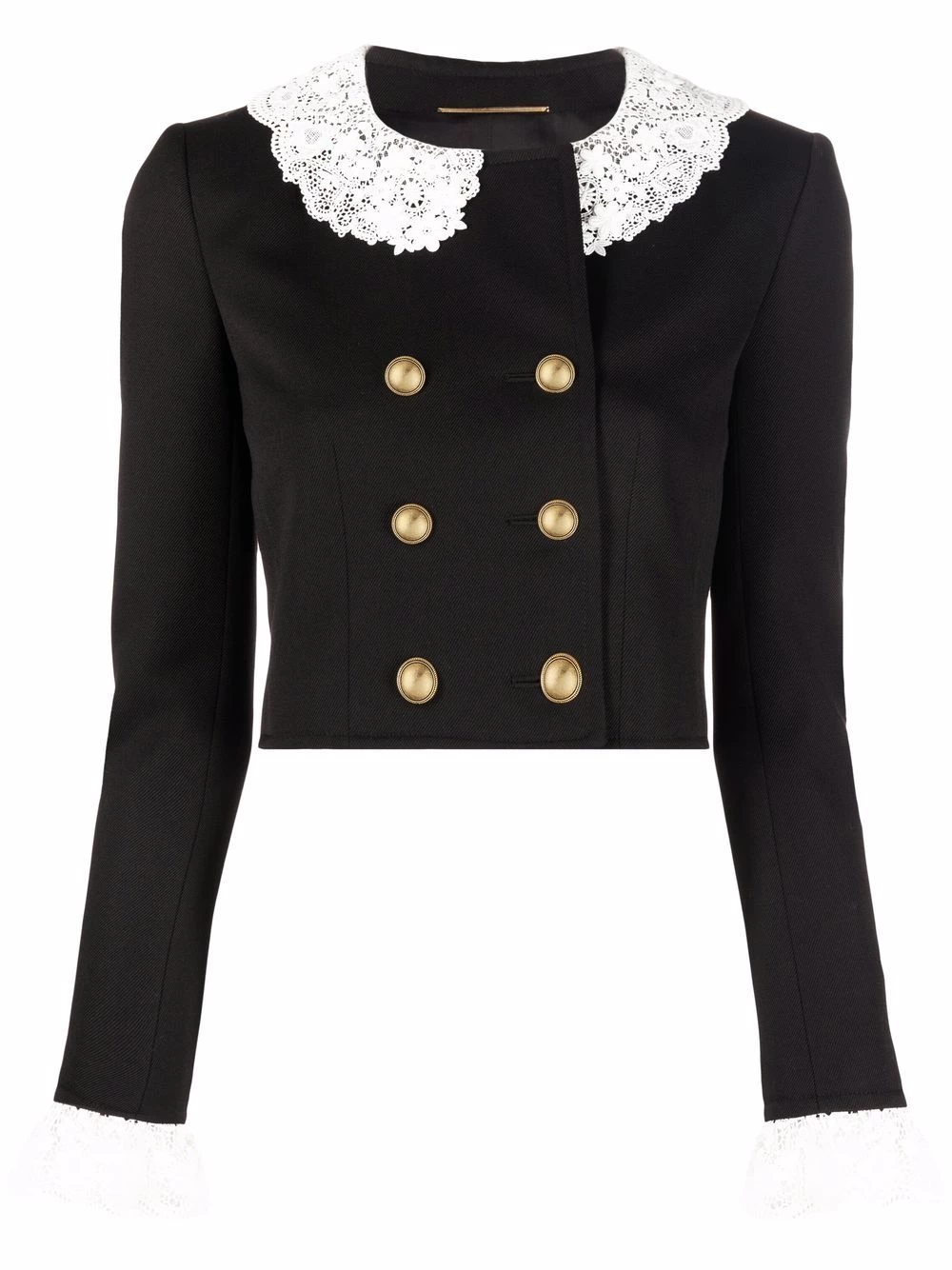 Saint Laurent lace-trim cropped jacket