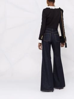 Saint Laurent lace-trim cropped jacket