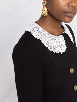 Saint Laurent lace-trim cropped jacket