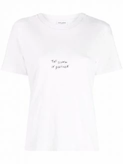 Saint Laurent slogan-print short-sleeve T-shirt