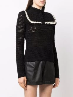 Saint Laurent button-fastening crochet jumper
