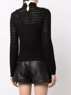 Saint Laurent button-fastening crochet jumper