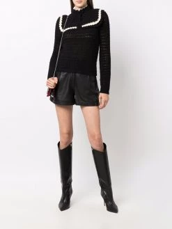 Saint Laurent button-fastening crochet jumper