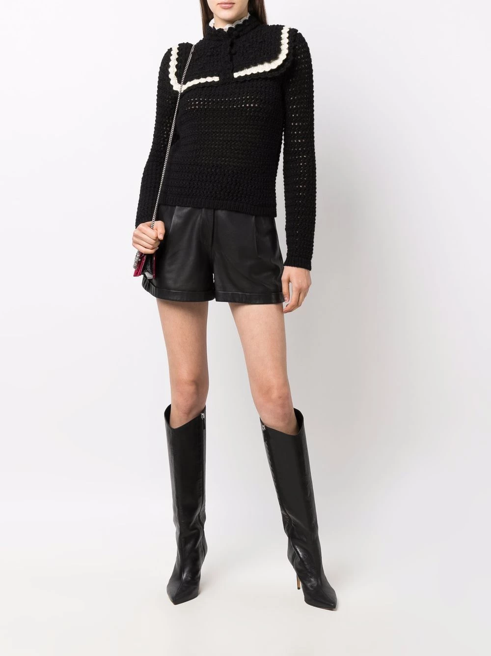 Saint Laurent button-fastening crochet jumper