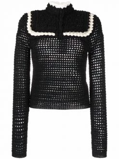 Saint Laurent button-fastening crochet jumper