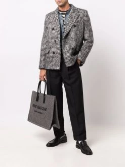 Saint Laurent houndstooth-pattern double-breasted blazer