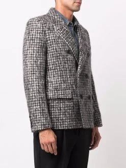 Saint Laurent houndstooth-pattern double-breasted blazer