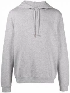 Saint Laurent logo-print drawstring hoodie
