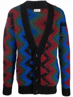 Saint Laurent sequin-embellished jacquard cardigan