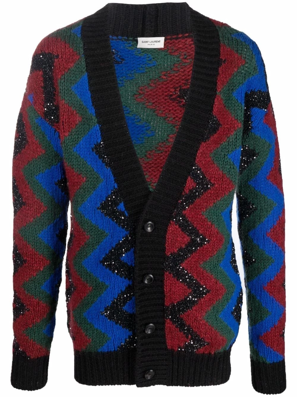 Saint Laurent sequin-embellished jacquard cardigan