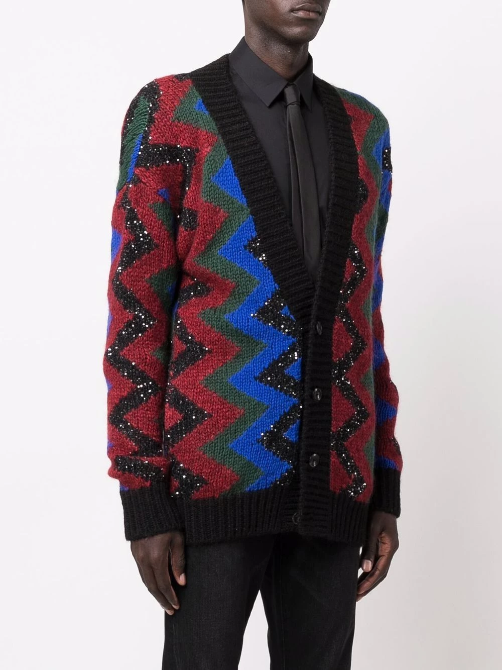 Saint Laurent sequin-embellished jacquard cardigan