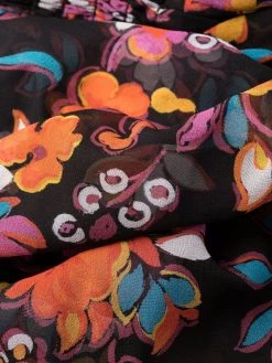 Saint Laurent floral-print strapless dress