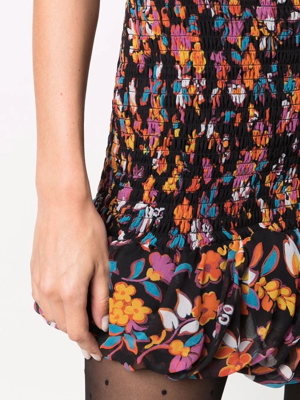 Saint Laurent floral-print strapless dress