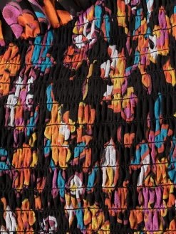 Saint Laurent floral-print strapless dress