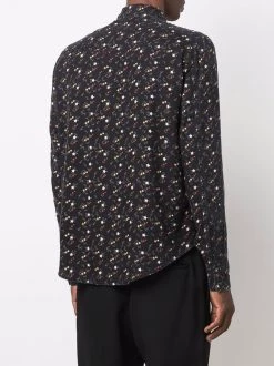 Saint Laurent star-print press-stud shirt