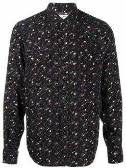 Saint Laurent star-print press-stud shirt