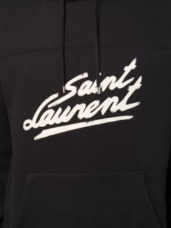 Saint Laurent logo-print cotton hoodie