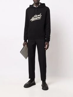 Saint Laurent logo-print cotton hoodie