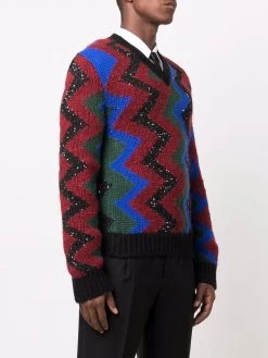 Saint Laurent zigzag wool-blend jumper