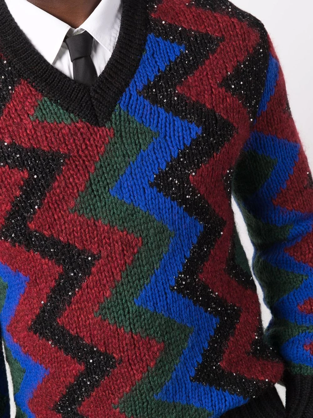 Saint Laurent zigzag wool-blend jumper
