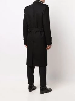 Saint Laurent belted double-breasted coat