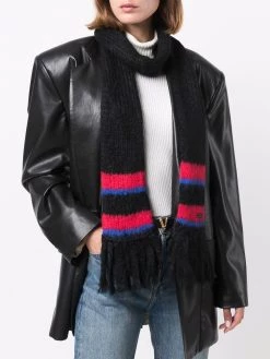Saint Laurent striped detail scarf