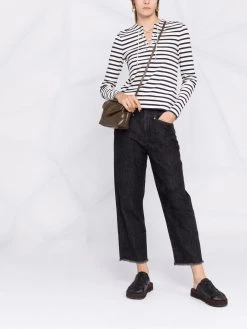 Saint Laurent striped lace-up T-shirt