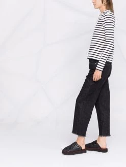 Saint Laurent striped lace-up T-shirt