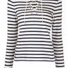 Saint Laurent striped lace-up T-shirt