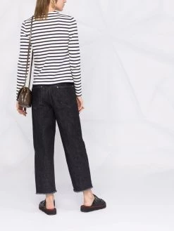 Saint Laurent striped lace-up T-shirt