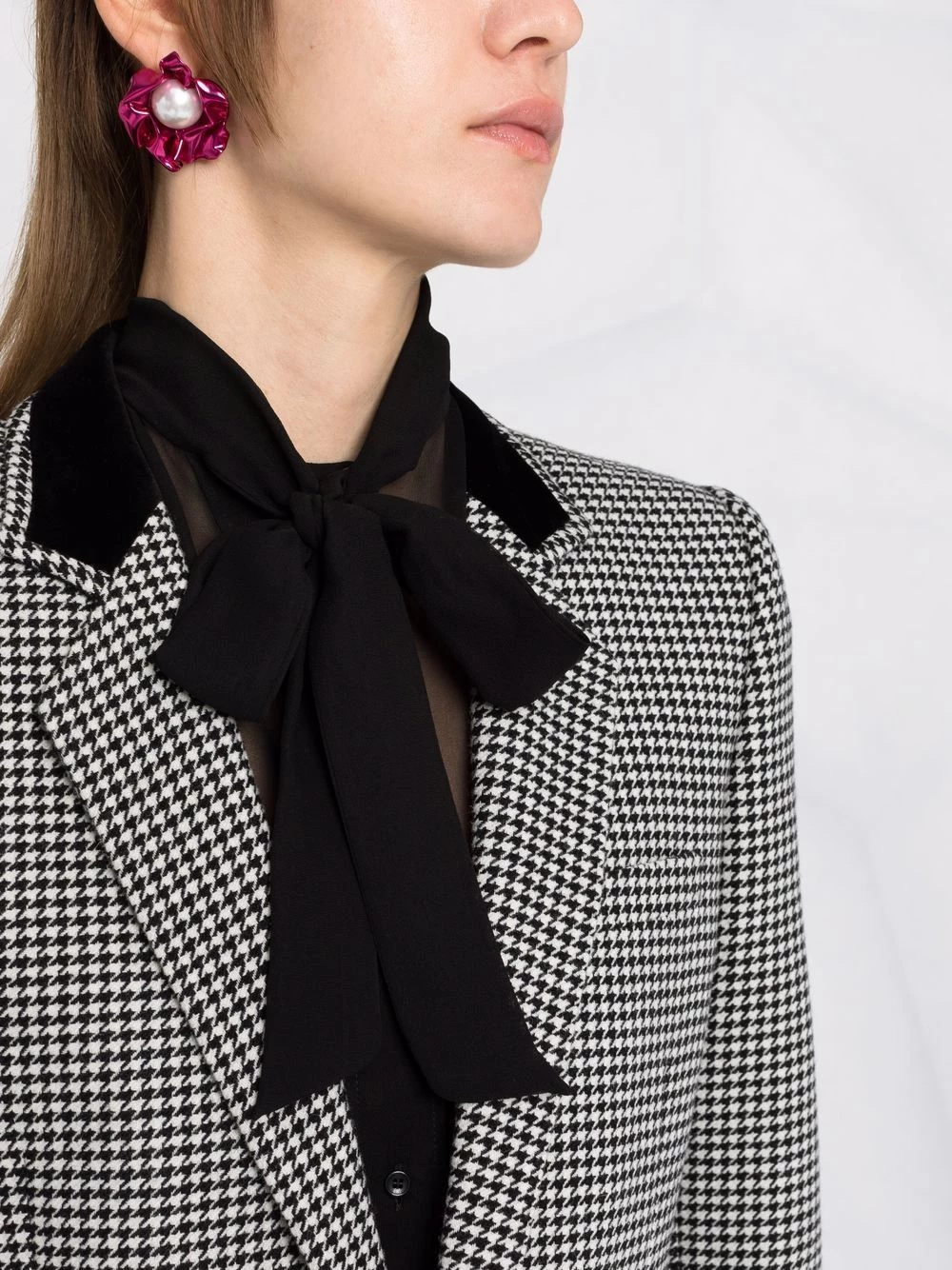 Saint Laurent pussy-bow sheer blouse