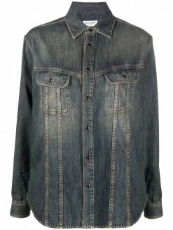 Saint Laurent faded-effect denim shirt
