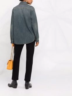 Saint Laurent faded-effect denim shirt